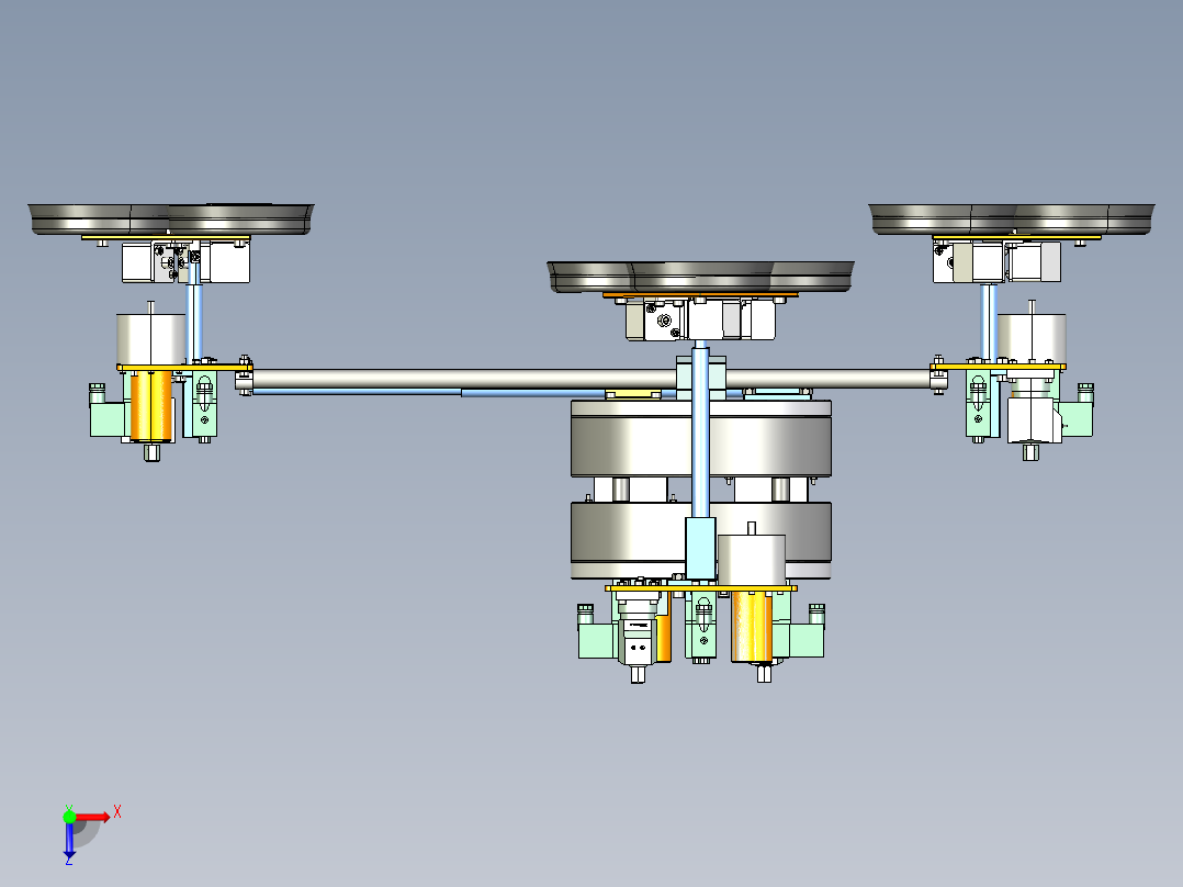 4位调解式负压吸盘机构俯视图
