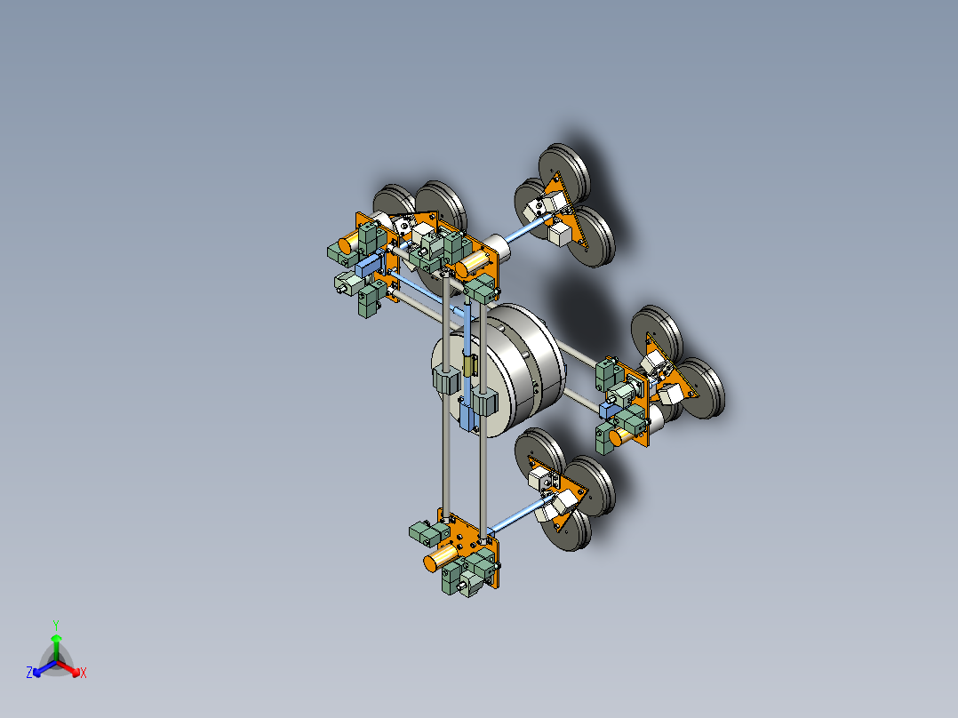 4位调解式负压吸盘机构正等轴测图