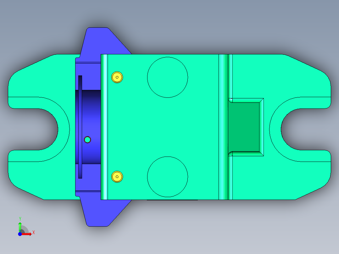 轴承盖钻攻螺纹液压夹具前视图