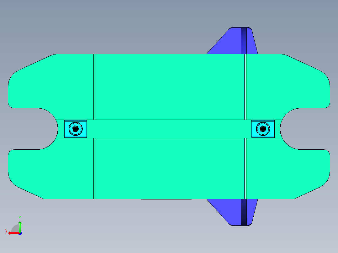 轴承盖钻攻螺纹液压夹具后视图