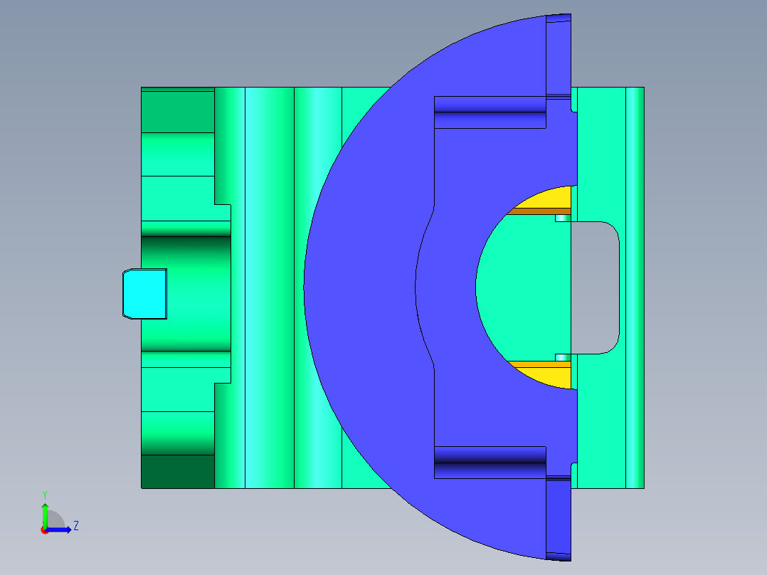 轴承盖钻攻螺纹液压夹具左视图