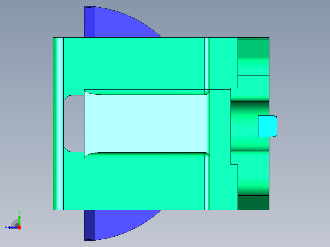 轴承盖钻攻螺纹液压夹具右视图