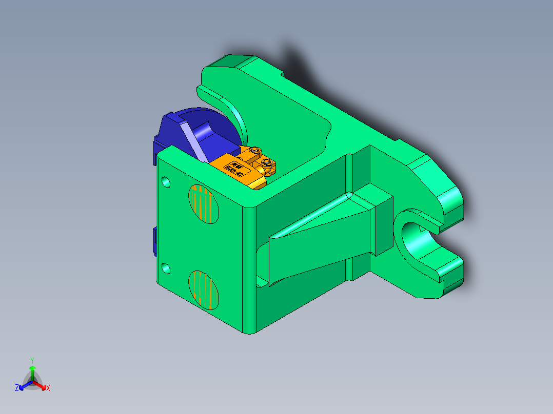 轴承盖钻攻螺纹液压夹具正等轴测图