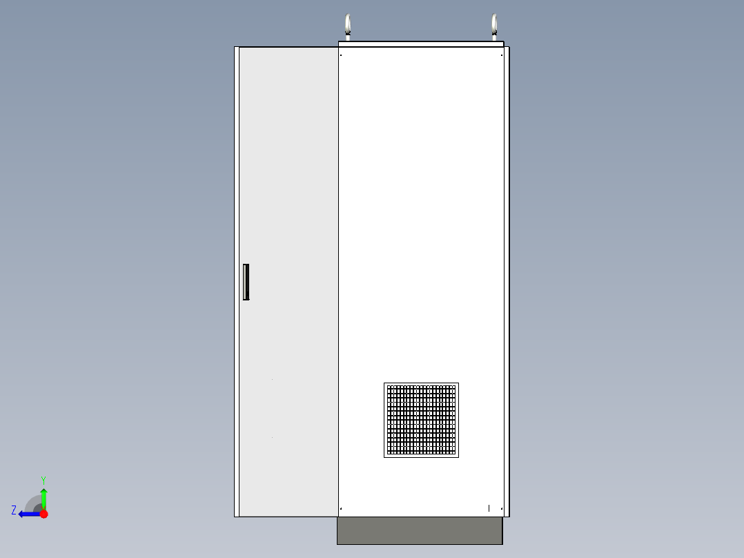 双柜组装刀开关风机+消防风机控制柜右视图