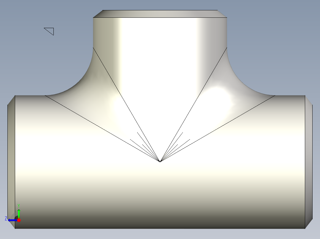 B3004549-1寸三通管右视图