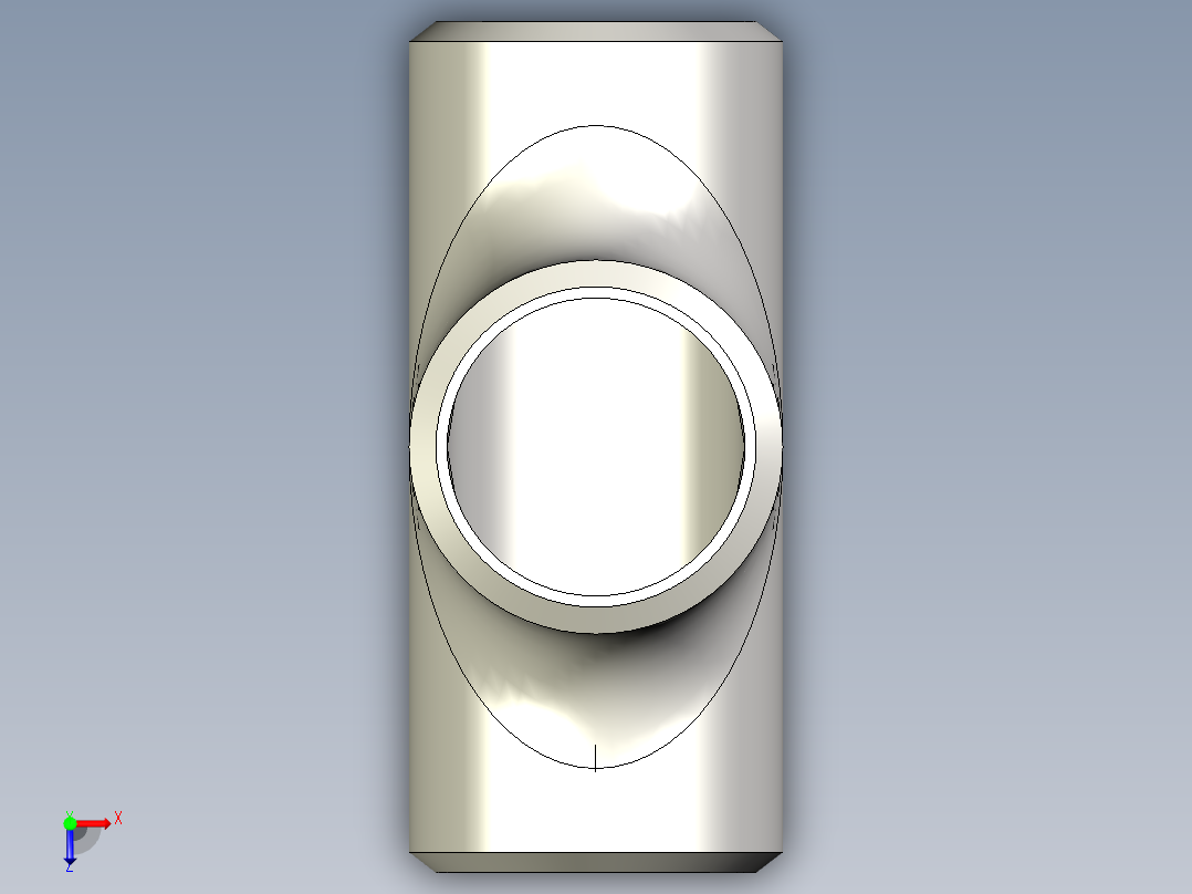 B3004549-1寸三通管俯视图