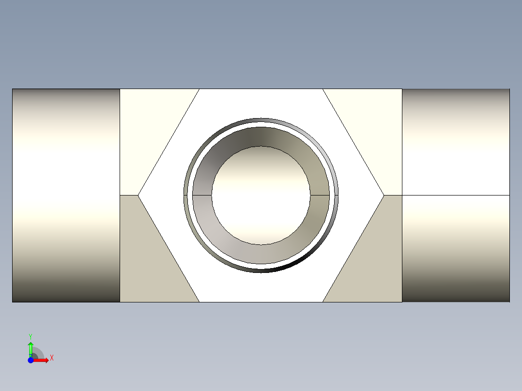 B3004428-液压接头，三通，5604-6-6-6前视图