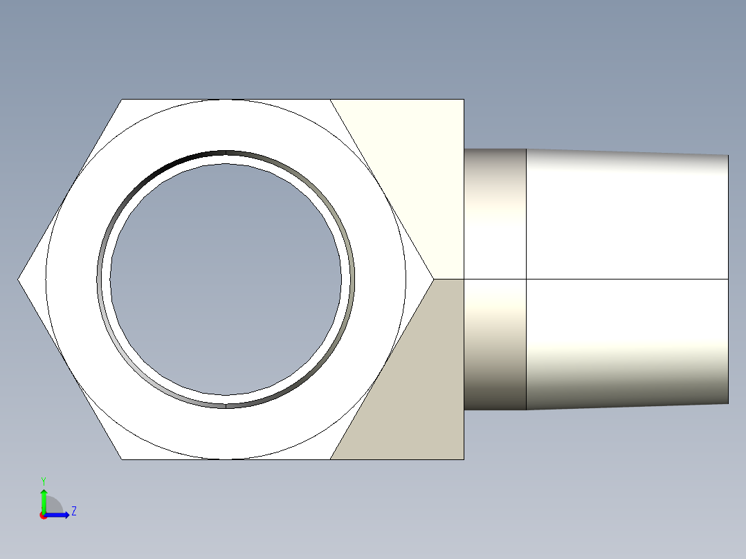 B3004428-液压接头，三通，5604-6-6-6左视图