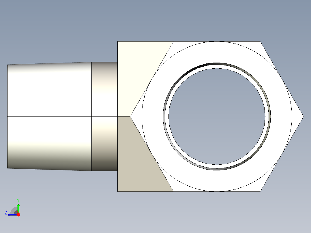 B3004428-液压接头，三通，5604-6-6-6右视图
