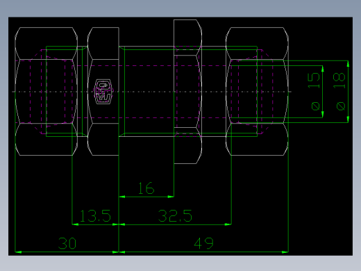 PARKER管接头EO Bulkhead union SV18LMS(16)_front