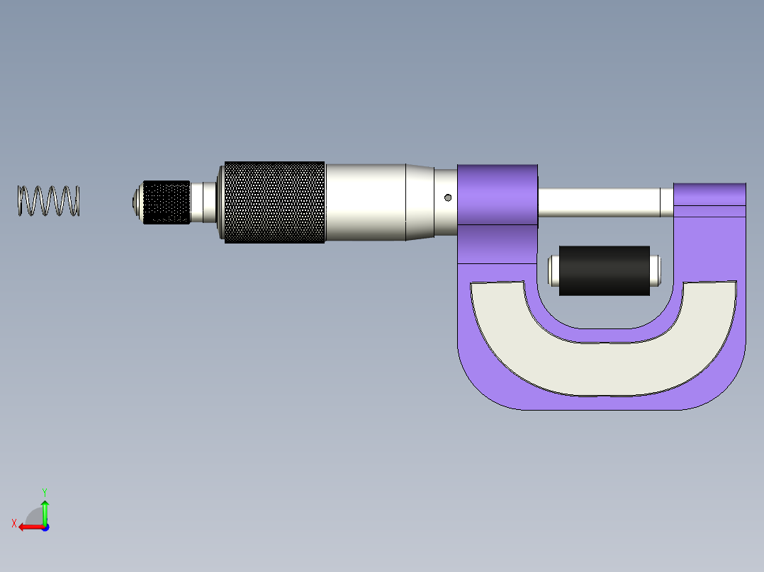 千分尺 0-25mm 0.01mm 紫色后视图