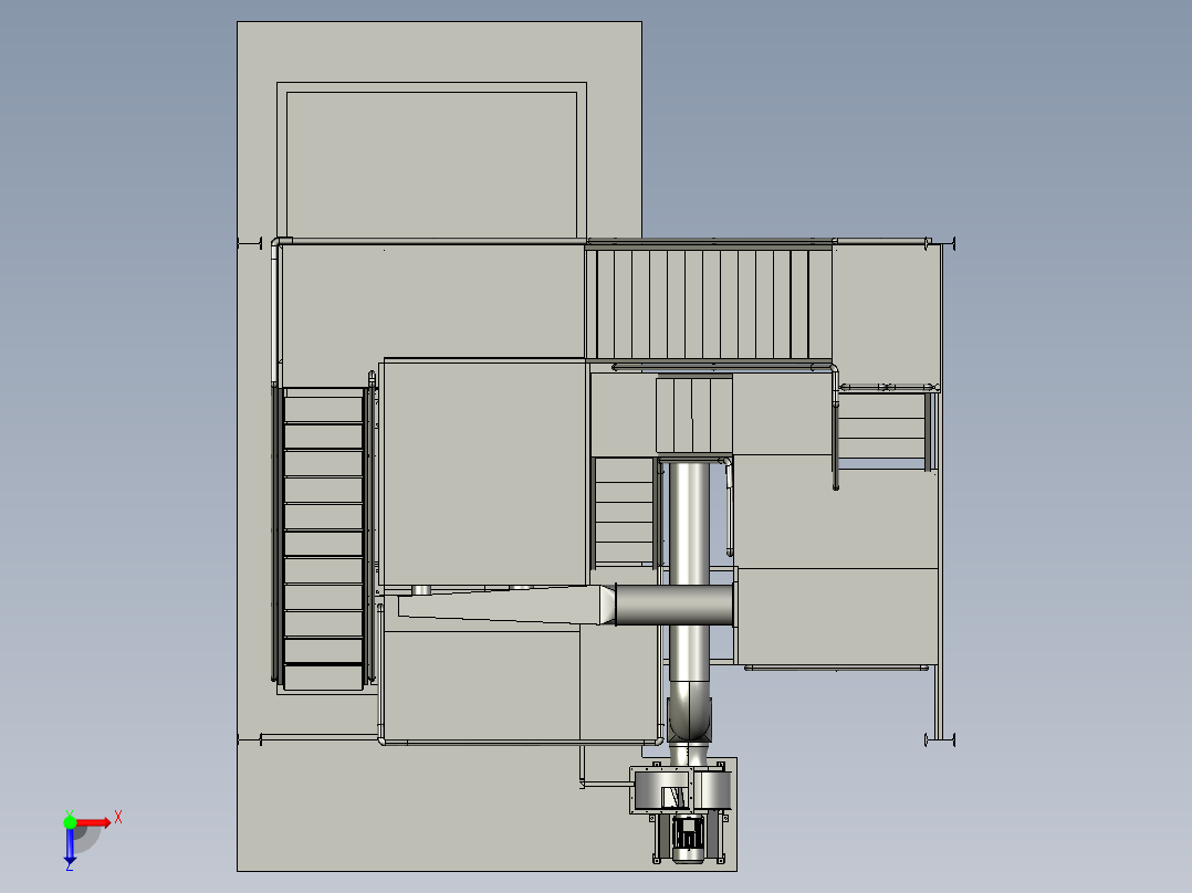 不锈钢高温锅炉除尘器粉尘收集俯视图