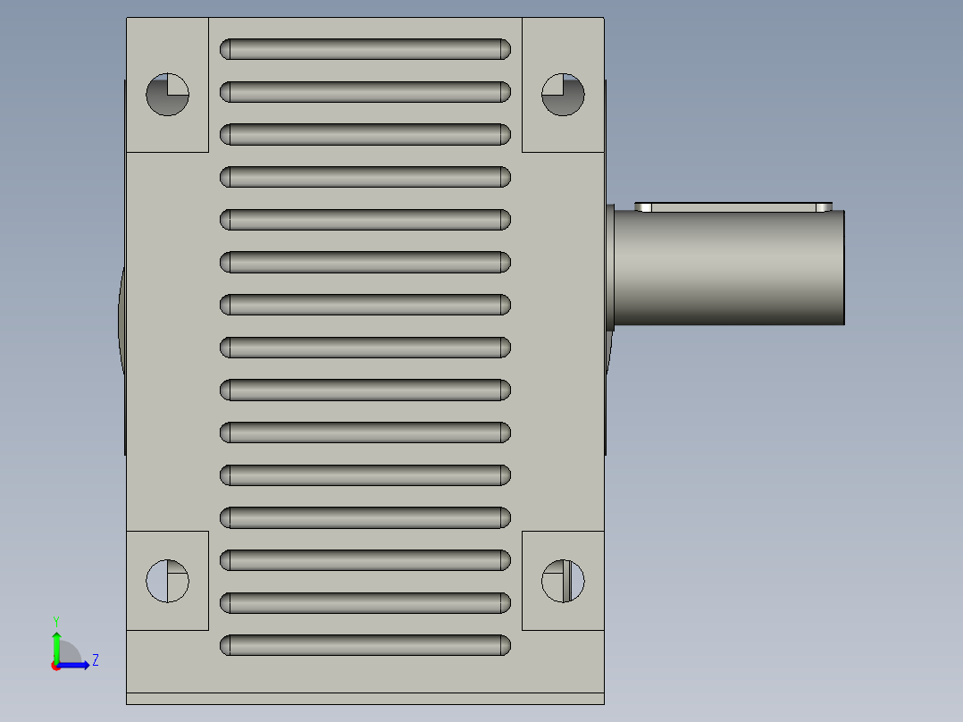 K斜齿锥齿轮减速机K97R57速比258左视图