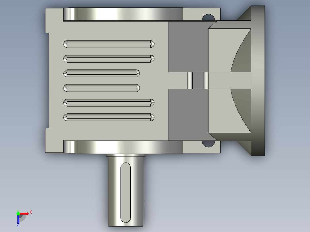K斜齿锥齿轮减速机K97R57速比258俯视图