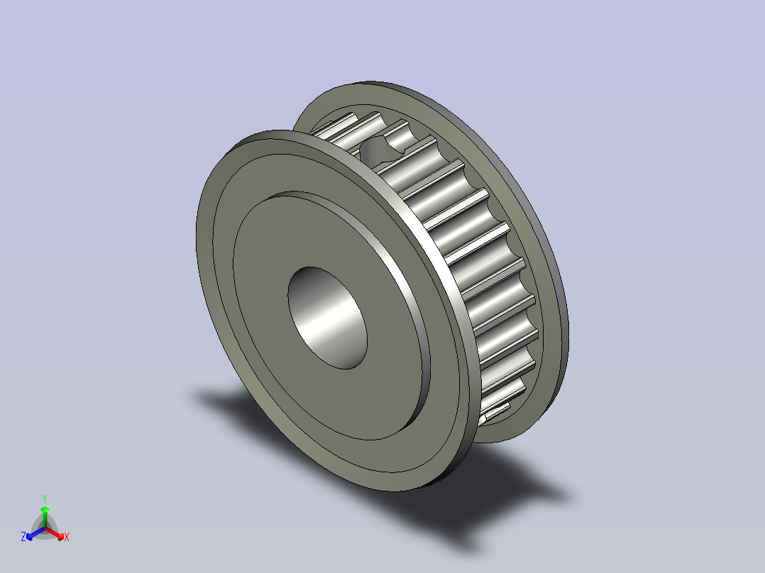 EUL02-3GT3060-26-A-P-d8电机侧有挡边带轮主视图