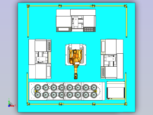 数控车床机器人上下料自动化生产线设计前视缩略图