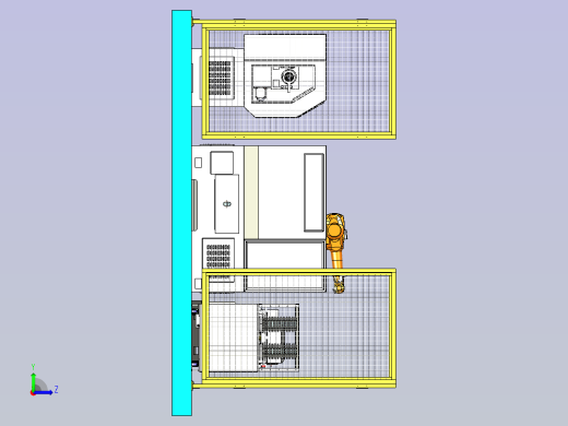 数控车床机器人上下料自动化生产线设计左视缩略图