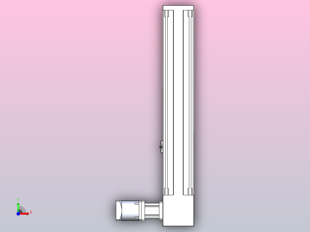 伺服电机集成皮带传动直线执行器TPA-OCB-140-256-L250-DR-J90-N3前视图