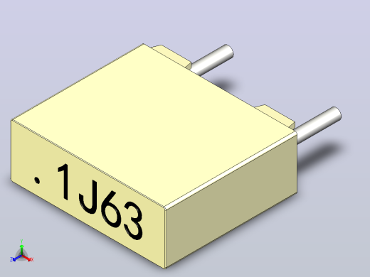 薄膜电容器7.2x2.5x6.5mm毫米(100nF，63V)
