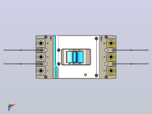 NXM-630(400) 3P塑料外壳式断路器三维模型202209俯视缩略图