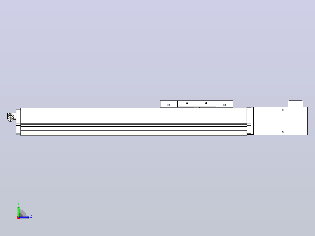 MCB14无尘皮带滑台[MCB14-L40-300-L-P20-C3]左视图