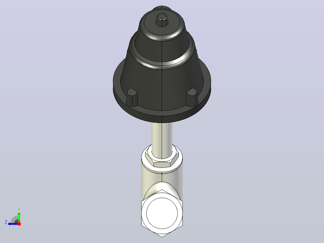 QJZLG铝合金执行器阀体加长型角座阀[QJZL-20]右视图