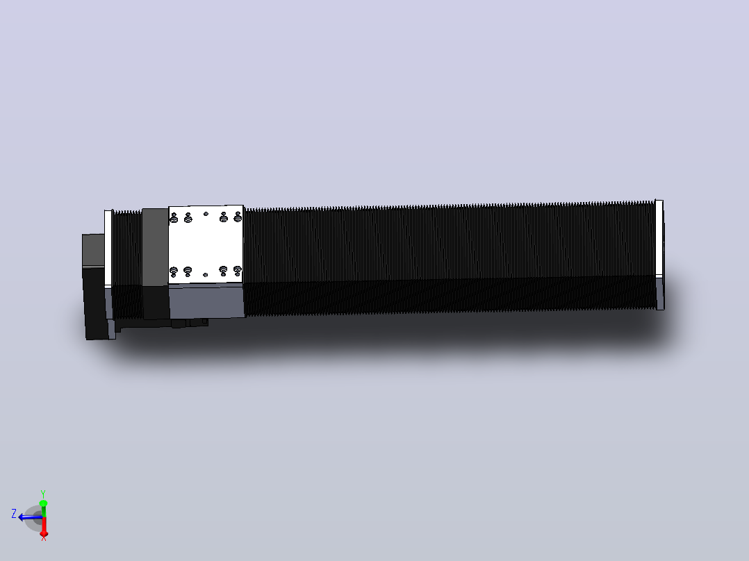 DMSF100-DCR风琴罩丝杆模组直线模组（电机下折)[DMSF100-L05S500-DT400-A2U-DCR-P5]主视图