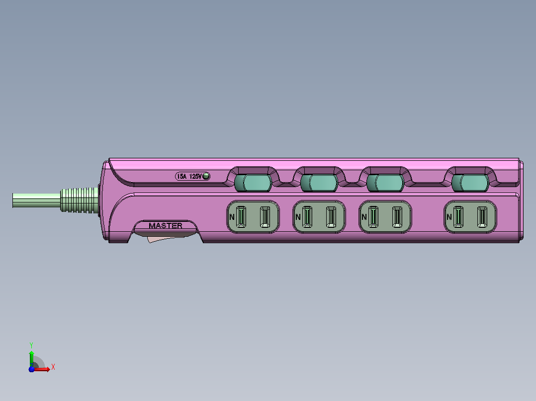 公牛插座模型5前视图