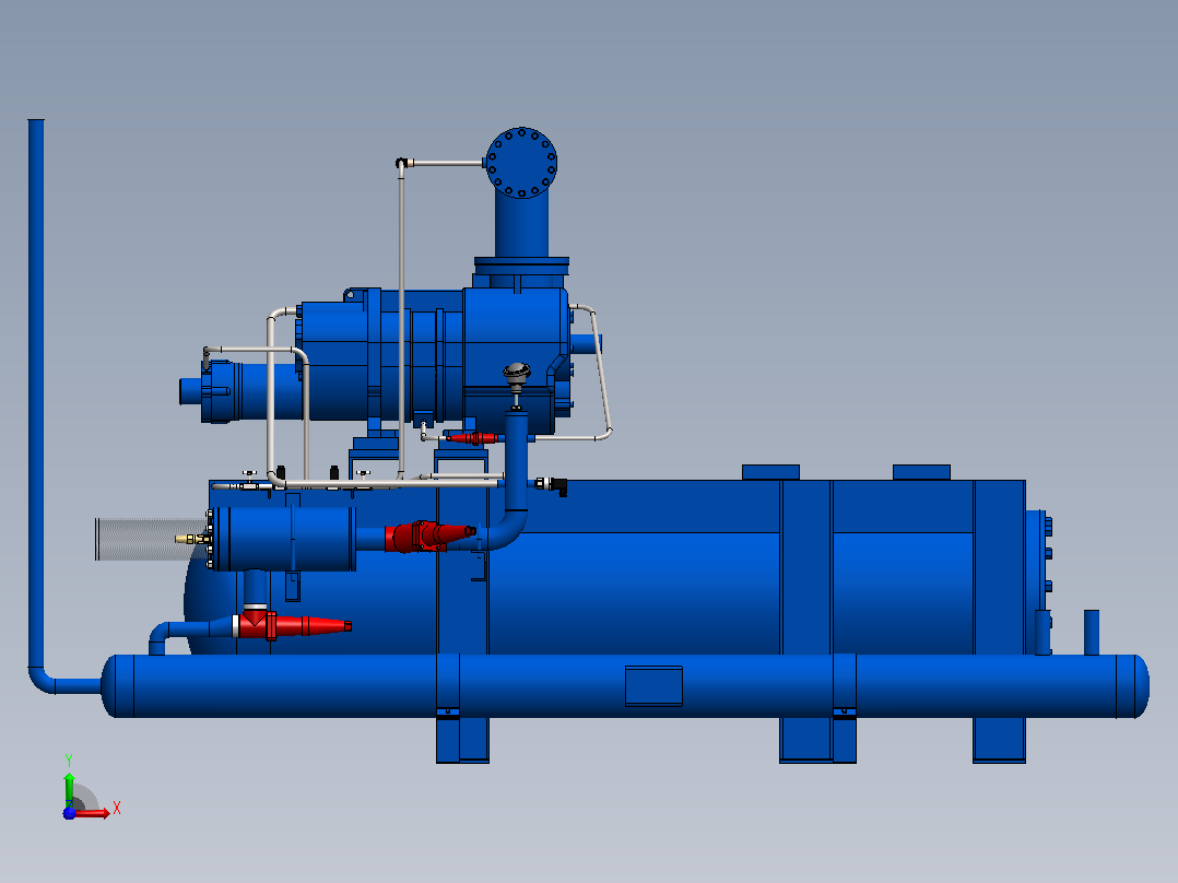 分离器分离设备3d-oil-separator-1832-模型格式为 sw前视图