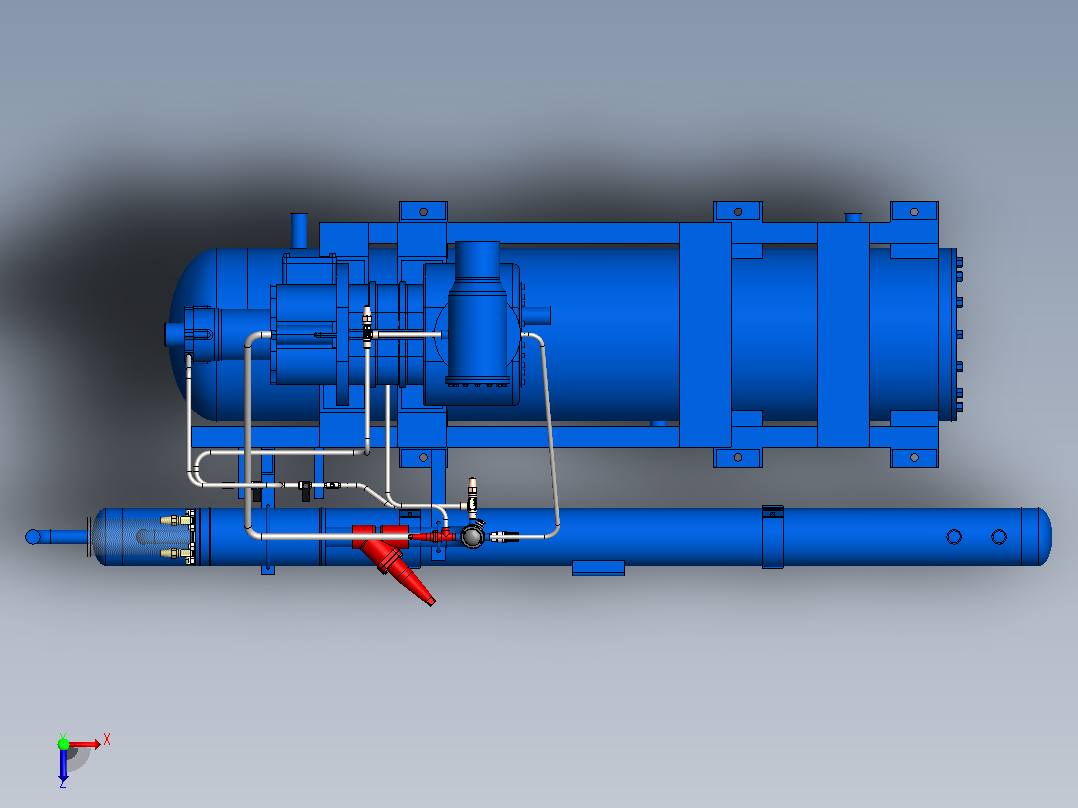 分离器分离设备3d-oil-separator-1832-模型格式为 sw俯视图