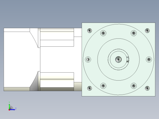 PW140双轴 PLX120-L1 22-110-145-M8转向器PW140 双轴输出 带120直齿减速机左视缩略图