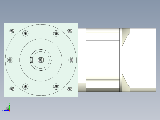 PW140双轴 PLX120-L1 22-110-145-M8转向器PW140 双轴输出 带120直齿减速机右视缩略图