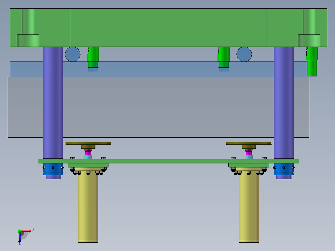 石墨块生产线夹具设计（两套）（SW+CAD）俯视图