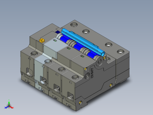 NXBLE-125G 3P剩余电流动作断路器三维模型202307