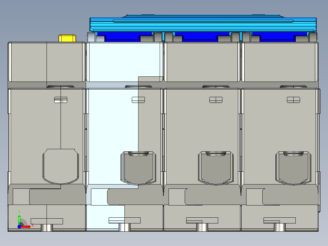 NXBLE-125G 3P剩余电流动作断路器三维模型202307前视图