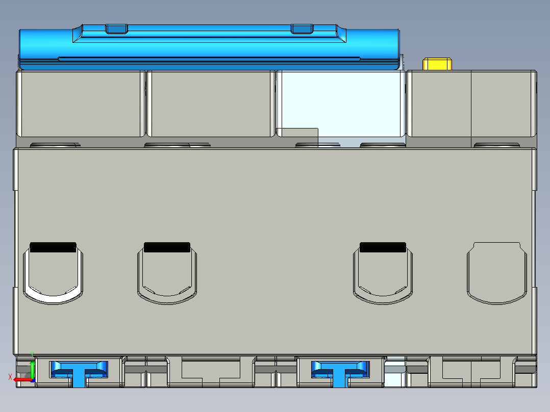 NXBLE-125G 3P剩余电流动作断路器三维模型202307后视图