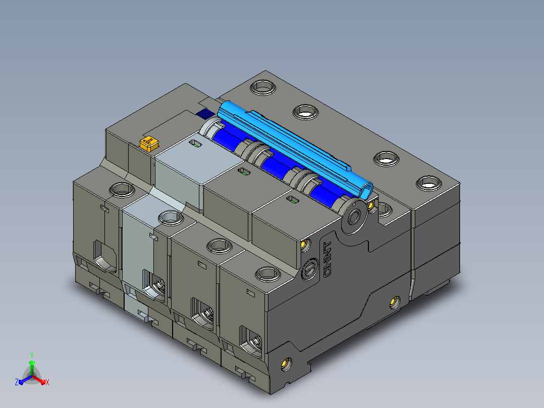 NXBLE-125G 3P剩余电流动作断路器三维模型202307正等轴测图