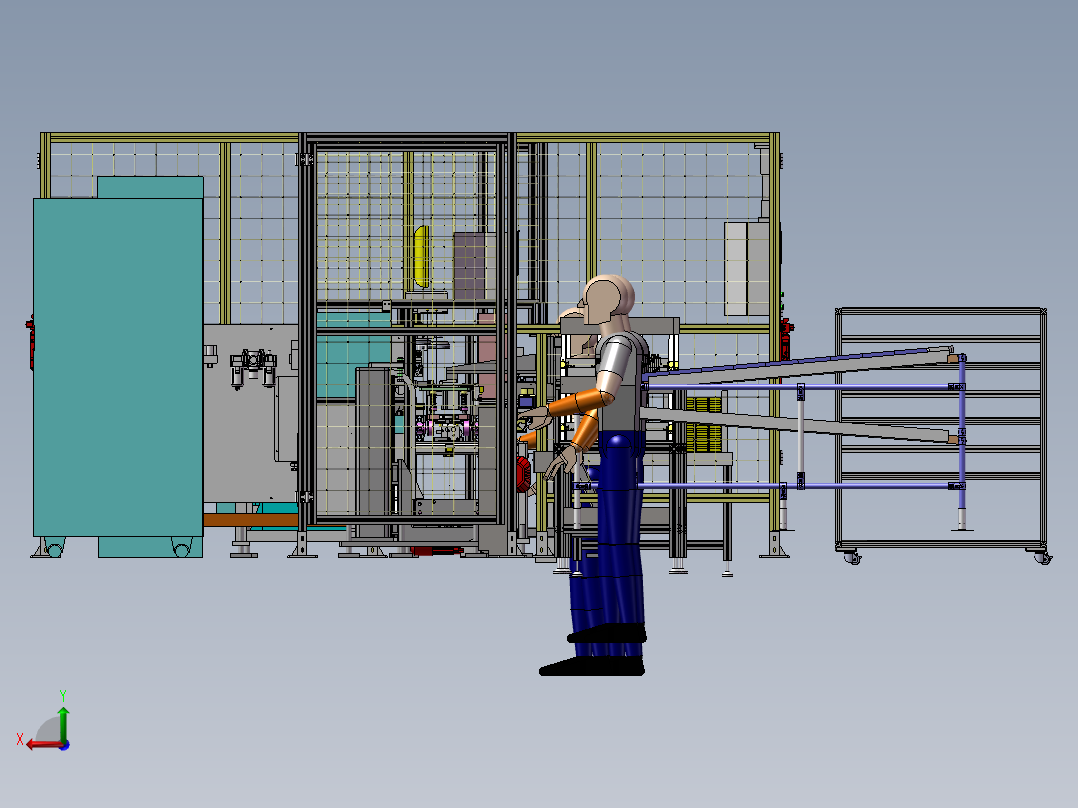 半自动化焊接生产线后视图