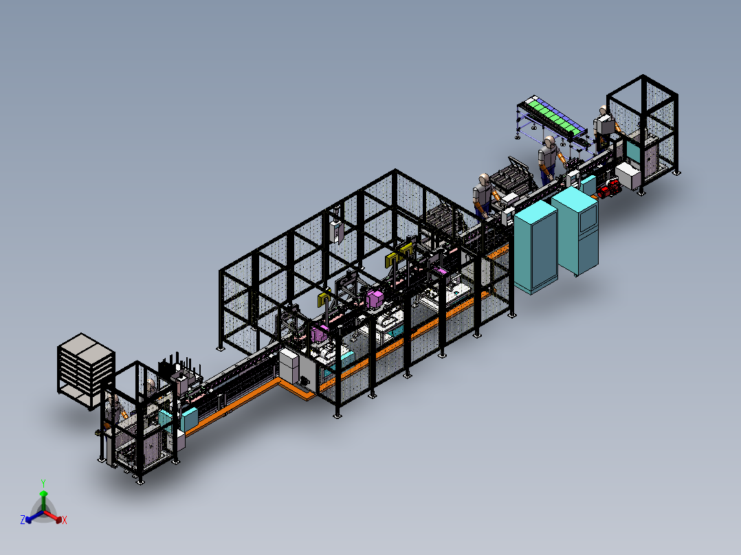 半自动化焊接生产线正等轴测图
