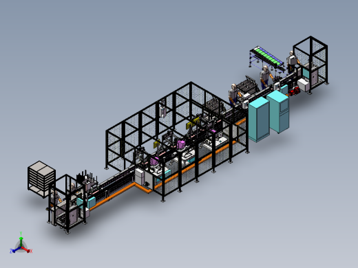 半自动化焊接生产线正等轴测缩略图