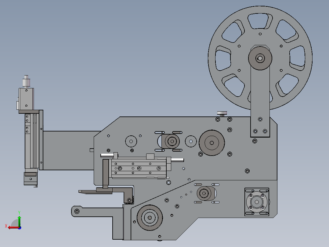 自动贴标生产线后视图