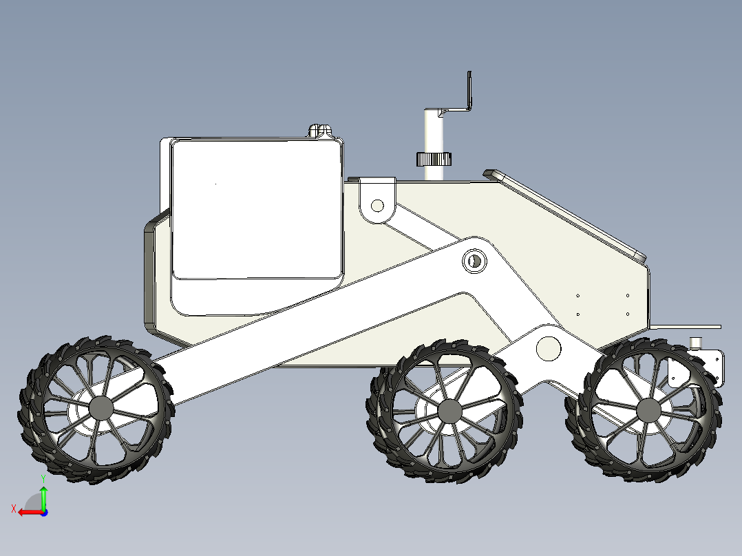 简易月球车模型3D图纸后视图