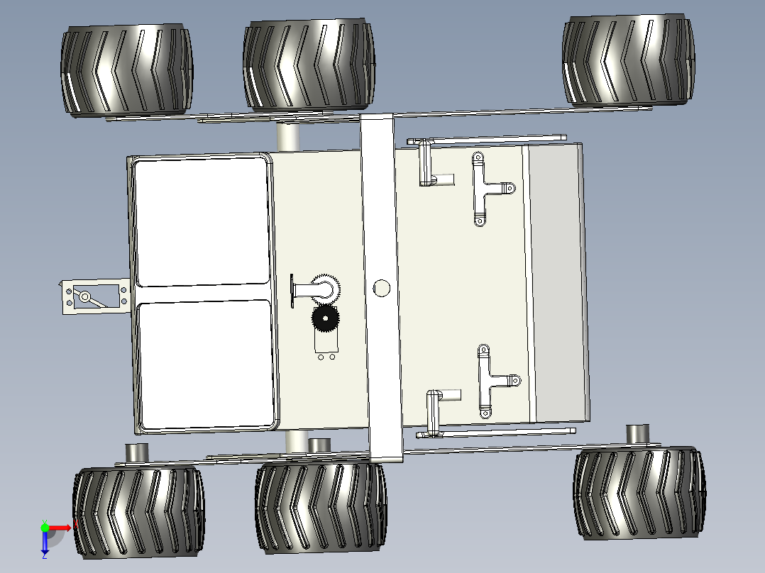 简易月球车模型3D图纸俯视图