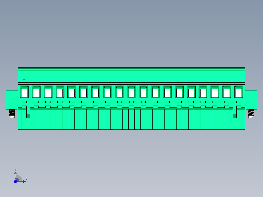 DEGSON 2EDG（M） 系列 5.0mm 螺丝锁紧可插拔接线端子组-2EDGKAM-5.0-19P-14-00AH前视图