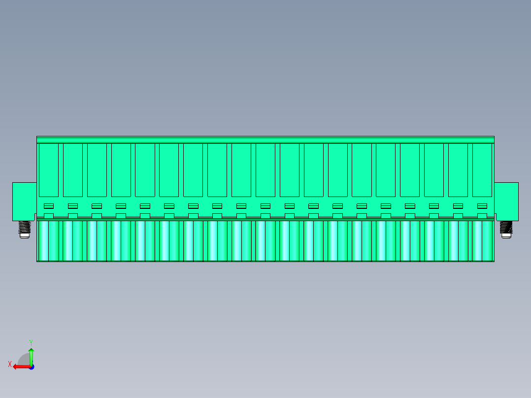DEGSON 2EDG（M） 系列 5.0mm 螺丝锁紧可插拔接线端子组-2EDGKAM-5.0-19P-14-00AH后视图
