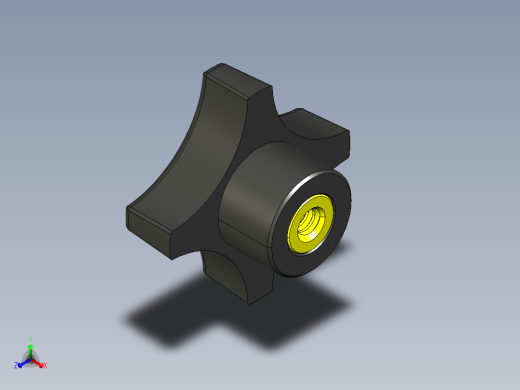塑料旋钮-Plastic Hand Knob 285-303.STEP正等轴测缩略图
