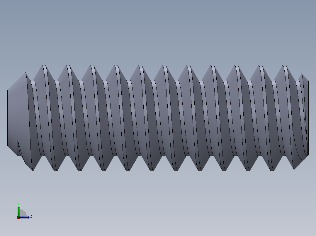 UNC 平头紧定螺钉-UNC SET SCREW 4-40 x 0.3125.SLDPRT左视图