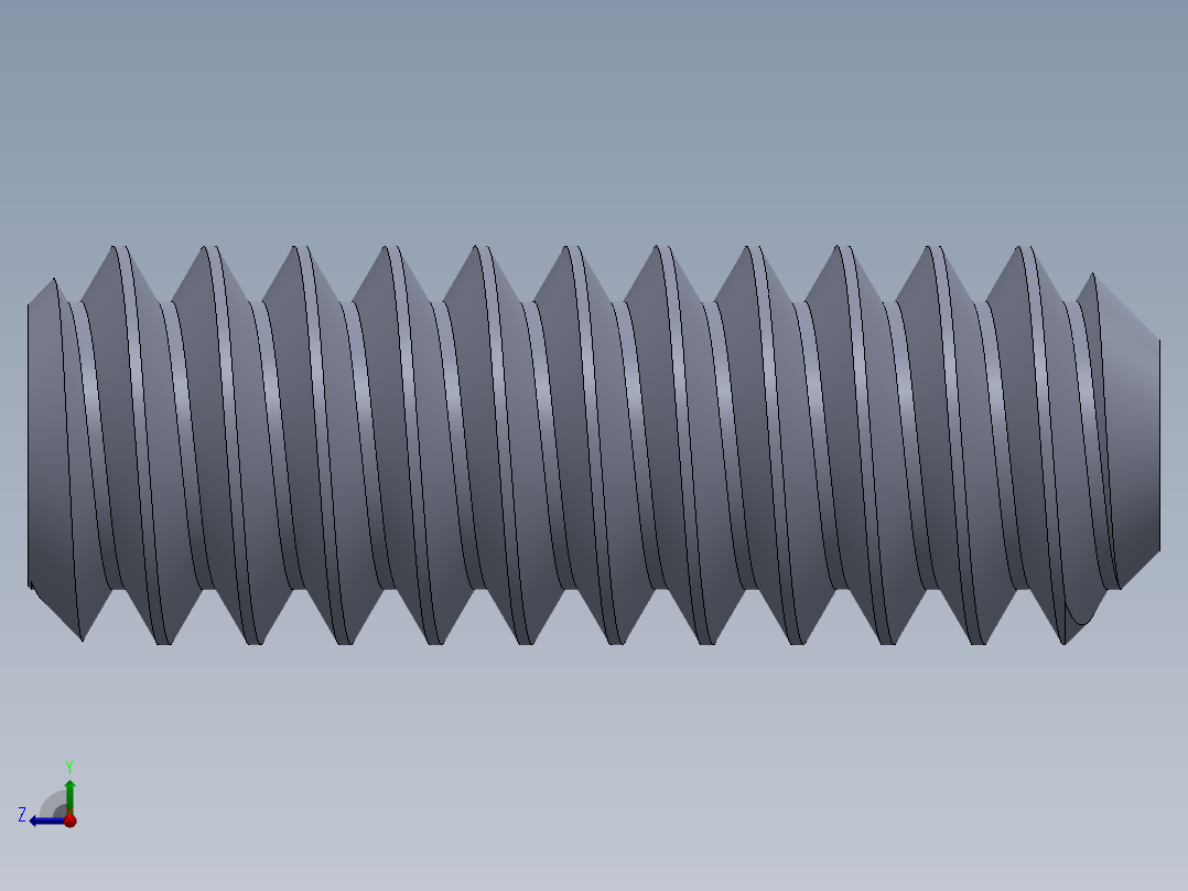 UNC 平头紧定螺钉-UNC SET SCREW 4-40 x 0.3125.SLDPRT右视图