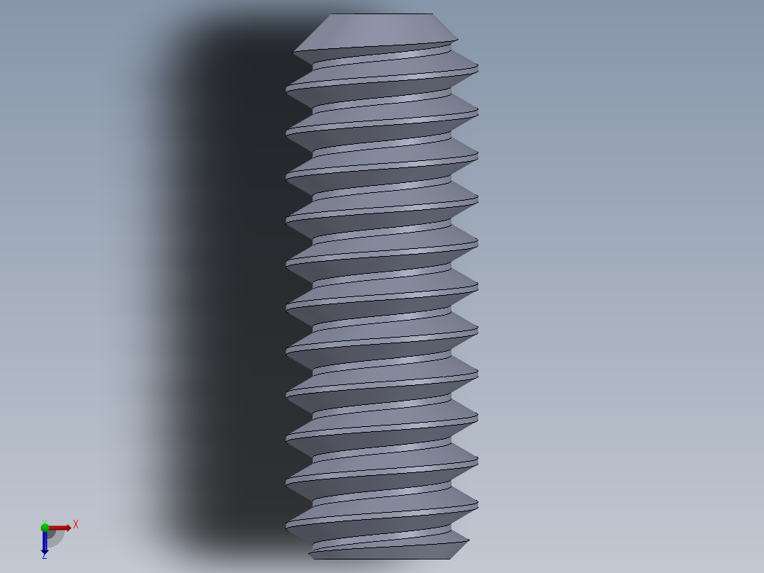 UNC 平头紧定螺钉-UNC SET SCREW 4-40 x 0.3125.SLDPRT俯视图