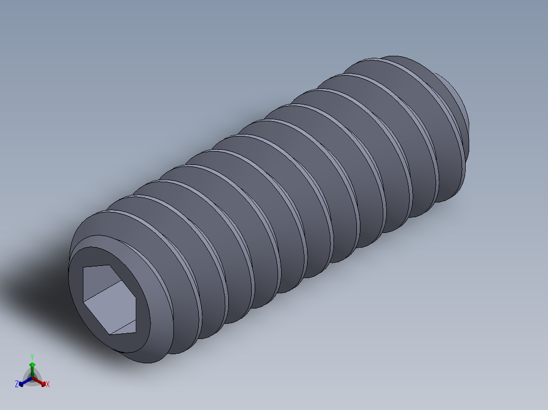 UNC 平头紧定螺钉-UNC SET SCREW 4-40 x 0.3125.SLDPRT正等轴测图